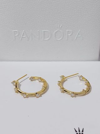 Pendientes Aro Pandora Dorados con Circonitas