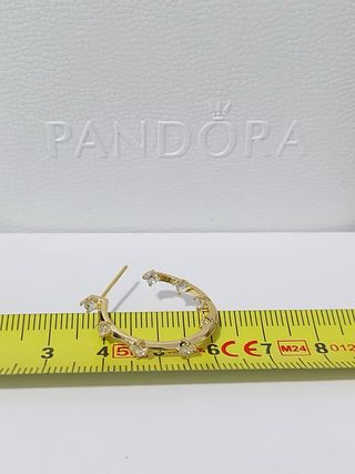 Pendientes Aro Pandora Dorados con Circonitas