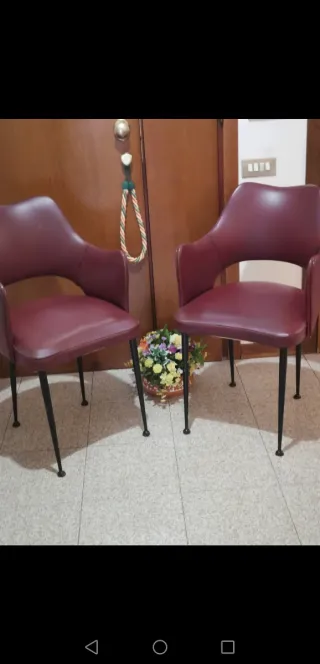 Poltroncine anni 50 bordeaux in sky