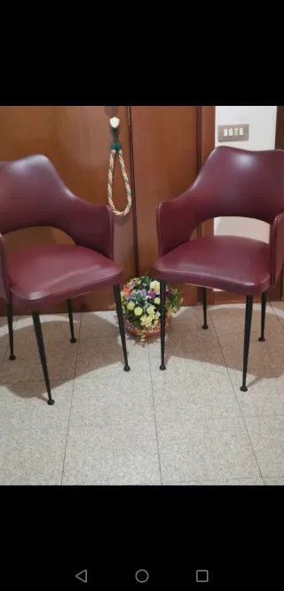 Poltroncine anni 50 bordeaux in sky