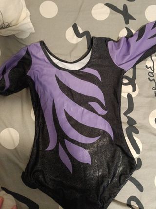 Maillot Gimnasia Rítmica Niña T9/10 Morado/Negro