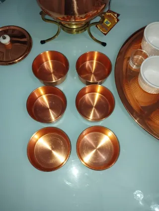 Juego completo de fondue de cobre nuevo