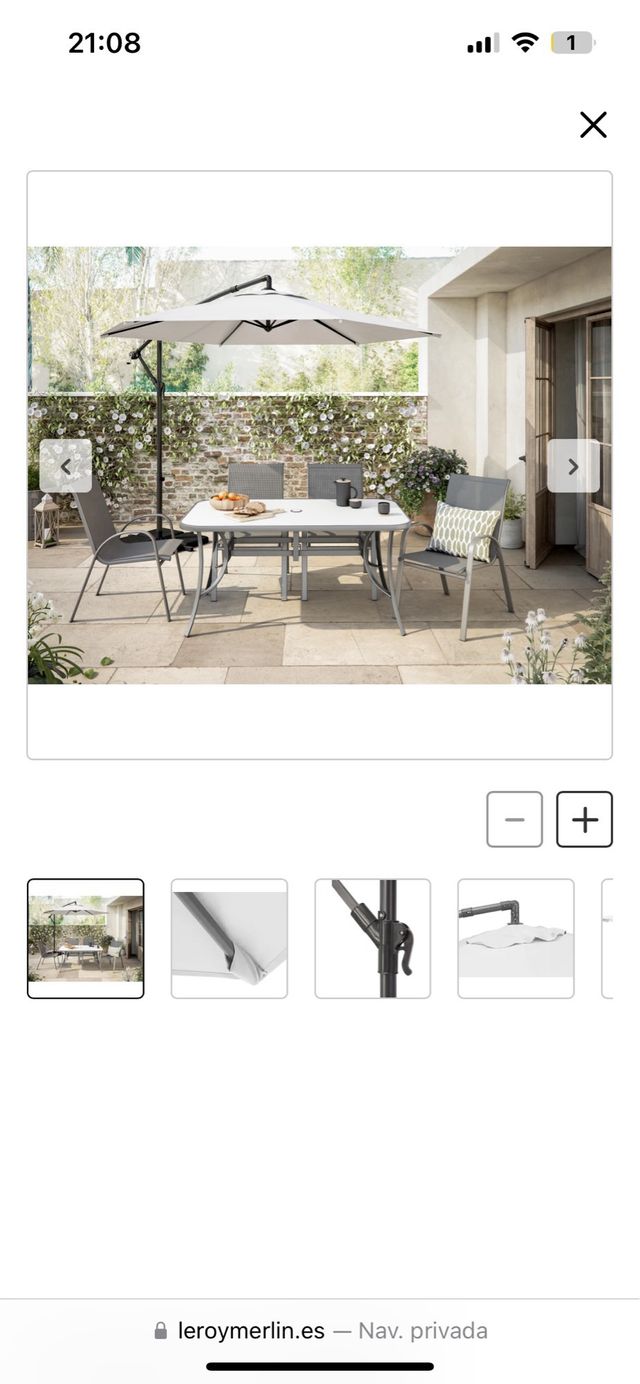 Sombrilla hexagonal aluminio/acero