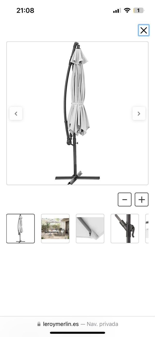 Sombrilla hexagonal aluminio/acero