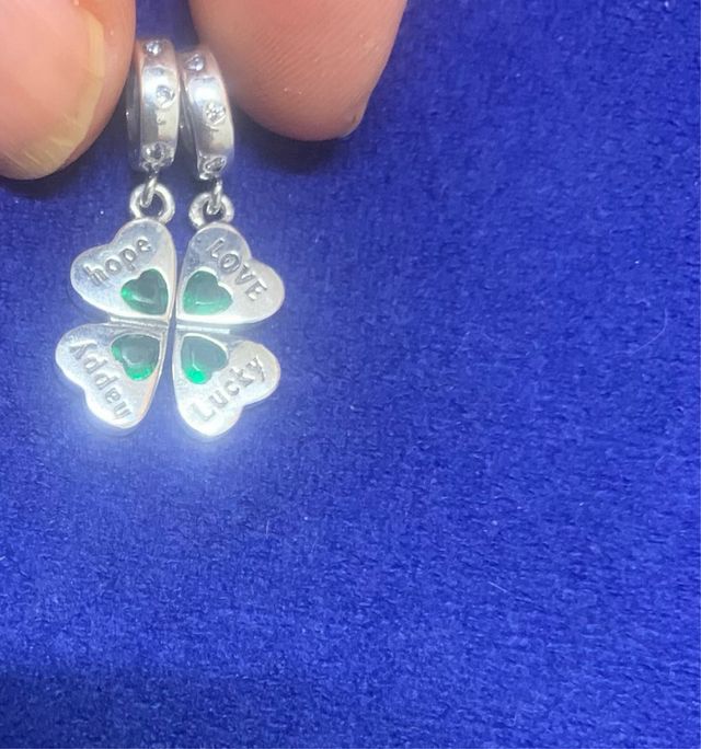 Charm Trébol Suerte Plata pulsera Pandora collar