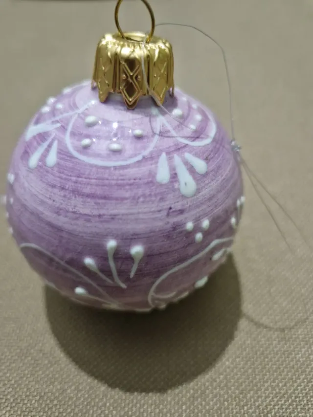 Pallina Ceramica Vietri Decorata Viola