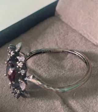 Anillo Plata Ley Espinela Rosa
