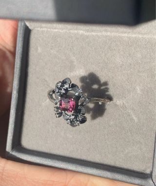 Anillo Plata Ley Espinela Rosa