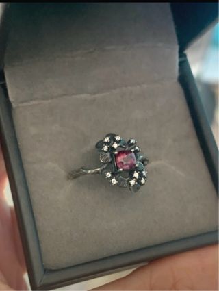 Anillo Plata Ley Espinela Rosa