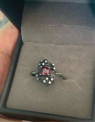 Anillo Plata Ley Espinela Rosa