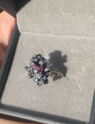 Anillo Plata Ley Espinela Rosa