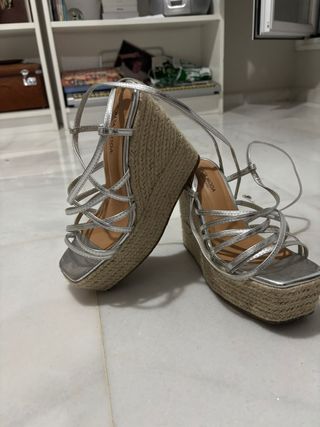 Cuñas esparto plateadas