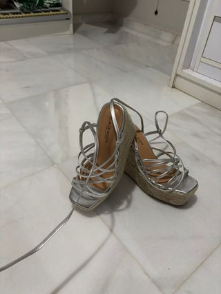 Cuñas esparto plateadas