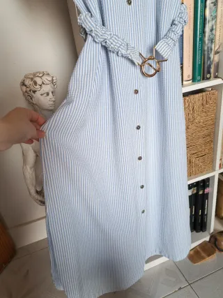 Vestido Lola Casademunt rayas azul y blanco