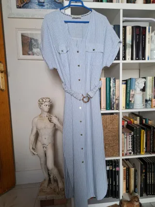 Vestido Lola Casademunt rayas azul y blanco