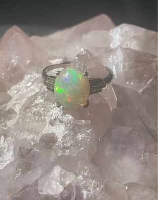 Anillo Plata con Ópalo Natural Ajustable