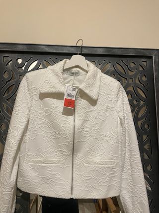 Traje Mango Blanco Falda Mini Talla S