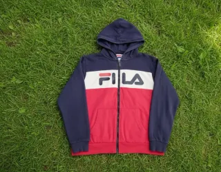 FILA hoodie full zip navy red vintage PRECIO TEMPO