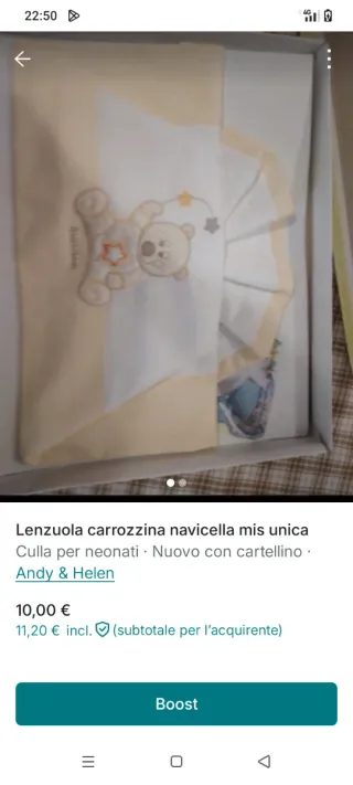 Lenzuola carrozzina neonato Andy & Helen