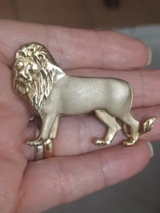 Spilla leone vintage argento 835
