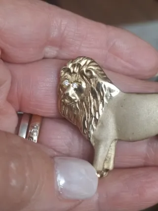 Spilla leone vintage argento 835