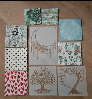 14 Servilletas decoupage y 3 plantillas estarcir