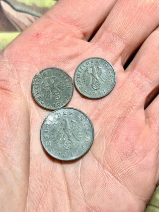 3 Monete impero Nazista terzo reich germania