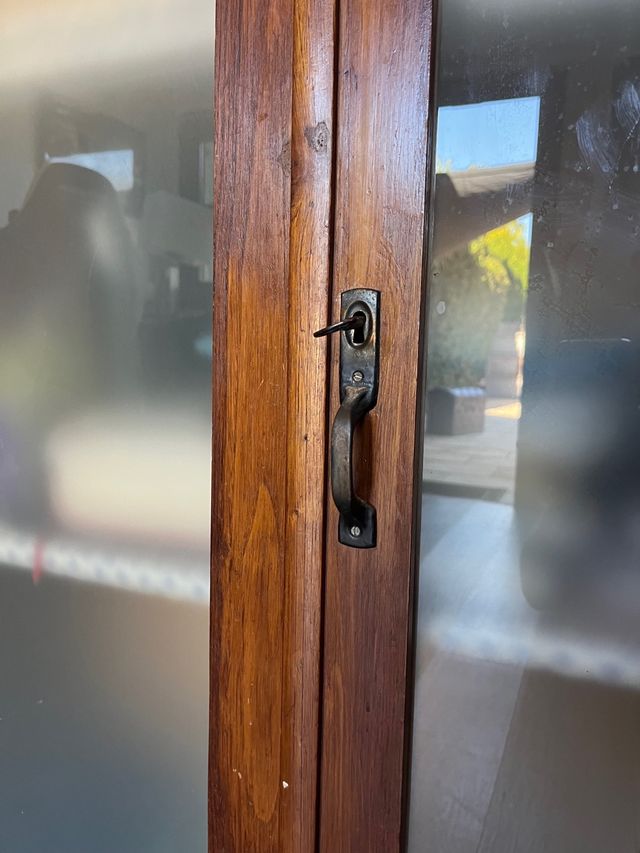 Mueble archivador vintage madera y cristal