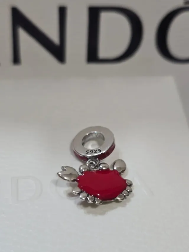 Charm Pandora Cangrejo Rojo y Amarillo