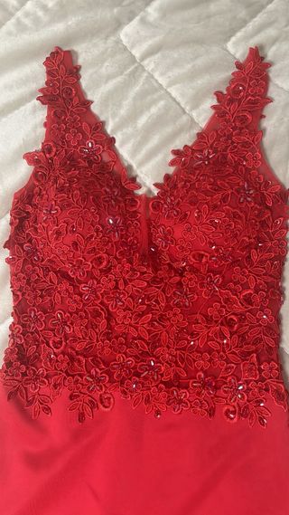 Vestido Largo Rojo Fiesta