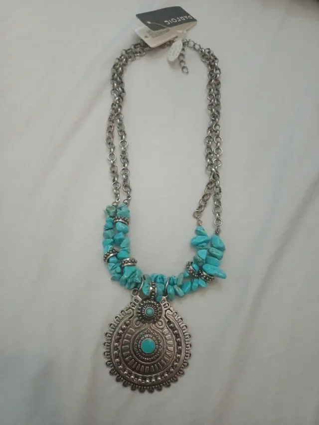 Collar Parfois Plata Turquesa