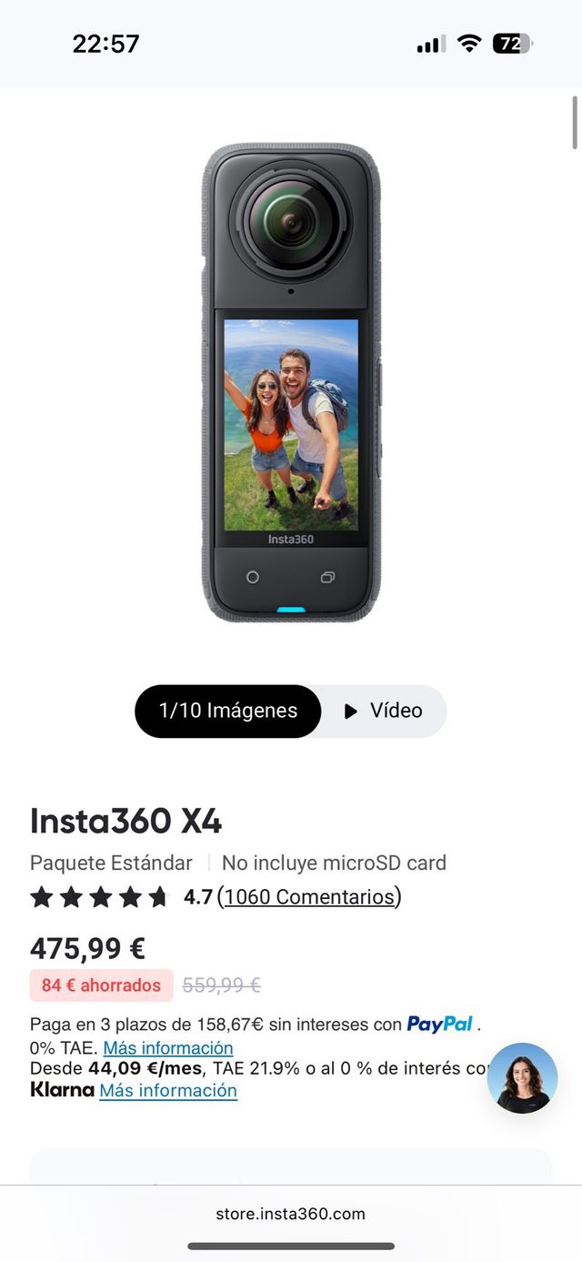 Insta360 X4 Kit Cámara 8K 360