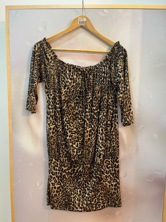 Vestido de licra estampado animal print