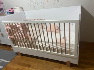 Culla evolutiva bianca e legno
