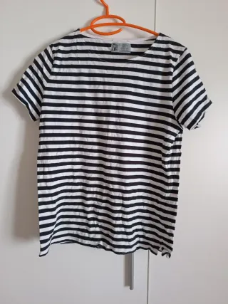 Camiseta Rayas Manga Corta Mujer