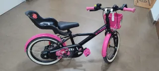 Bici niña 16' con cesta y asiento trasero