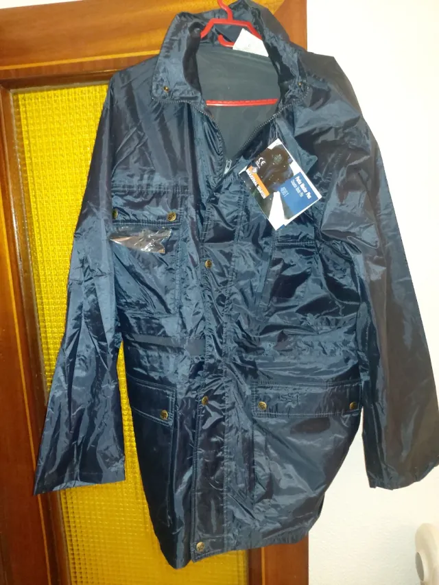 Abrigo de trabajo impermeable azul