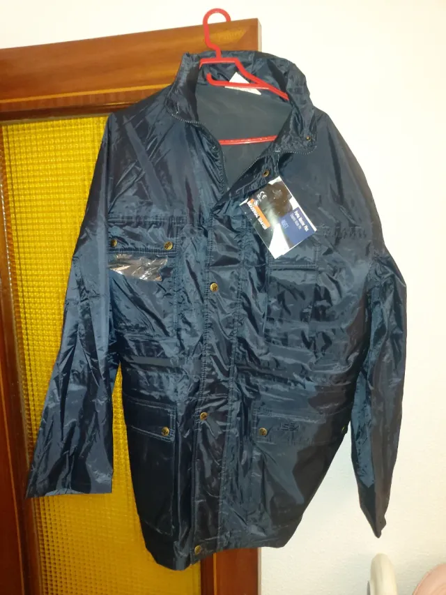 Abrigo de trabajo impermeable azul