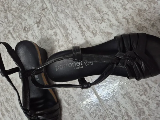 Sandalias Porronet Piel Negras