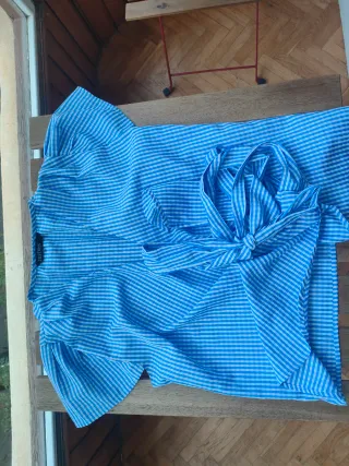 Camiseta azul a cuadros