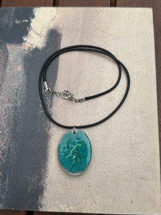 Collar Resina Artesanal Verde y Turquesa