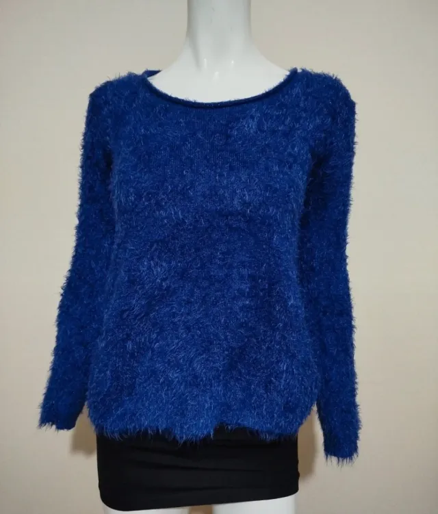 Pullover pellicciotto blu