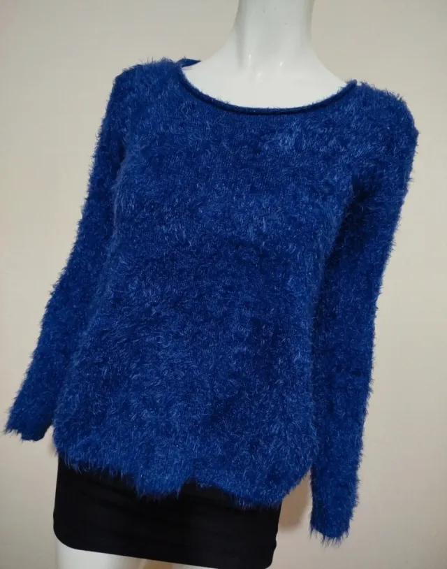 Pullover pellicciotto blu