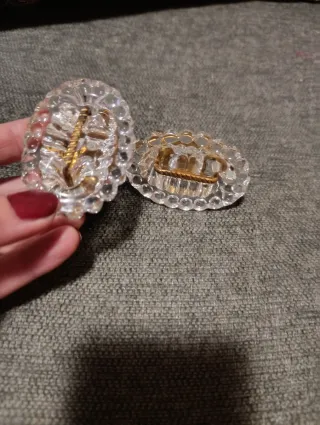 2 Maniglie Vetro Oro Vintage Fine '800