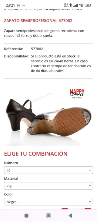 Zapatos Flamenco Happy Dance Negros Talla 37