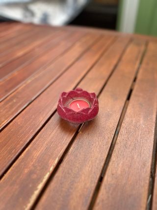 Portacandele in resina con glitter