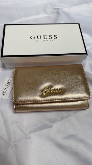 Cartera Guess Dorada Compartimentos