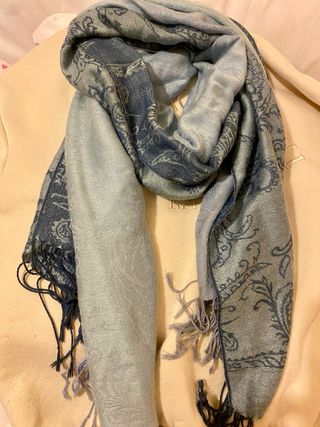 Pashmina / Foulard azul y gris