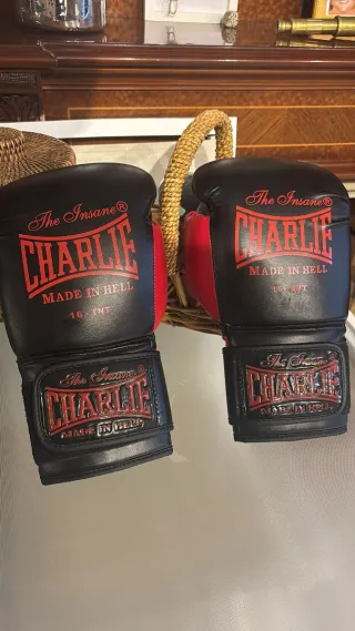 Guantes de boxeo Charlie negros y rojos