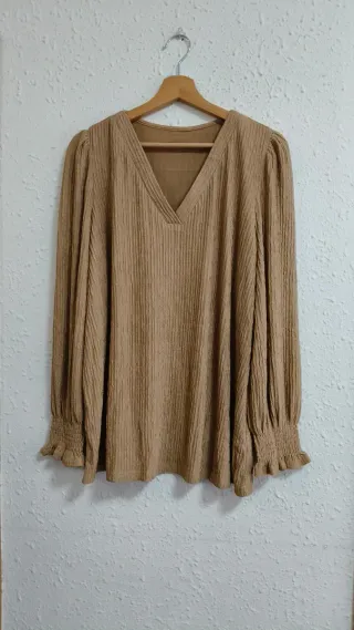 Blusa color Caramelo Curvy Talla XXXLplus